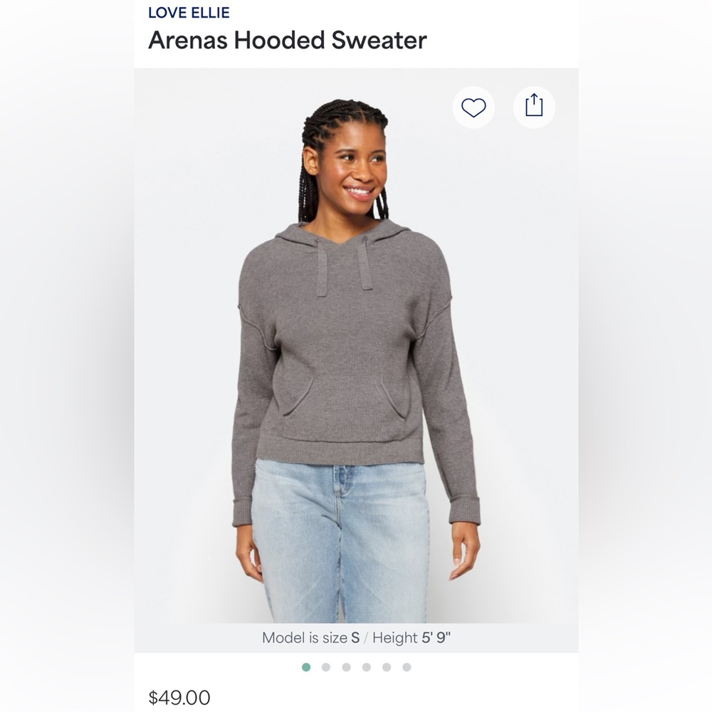 Love Ellie | Grey Hooded Sweater | Size Small - Picture 2 of 11